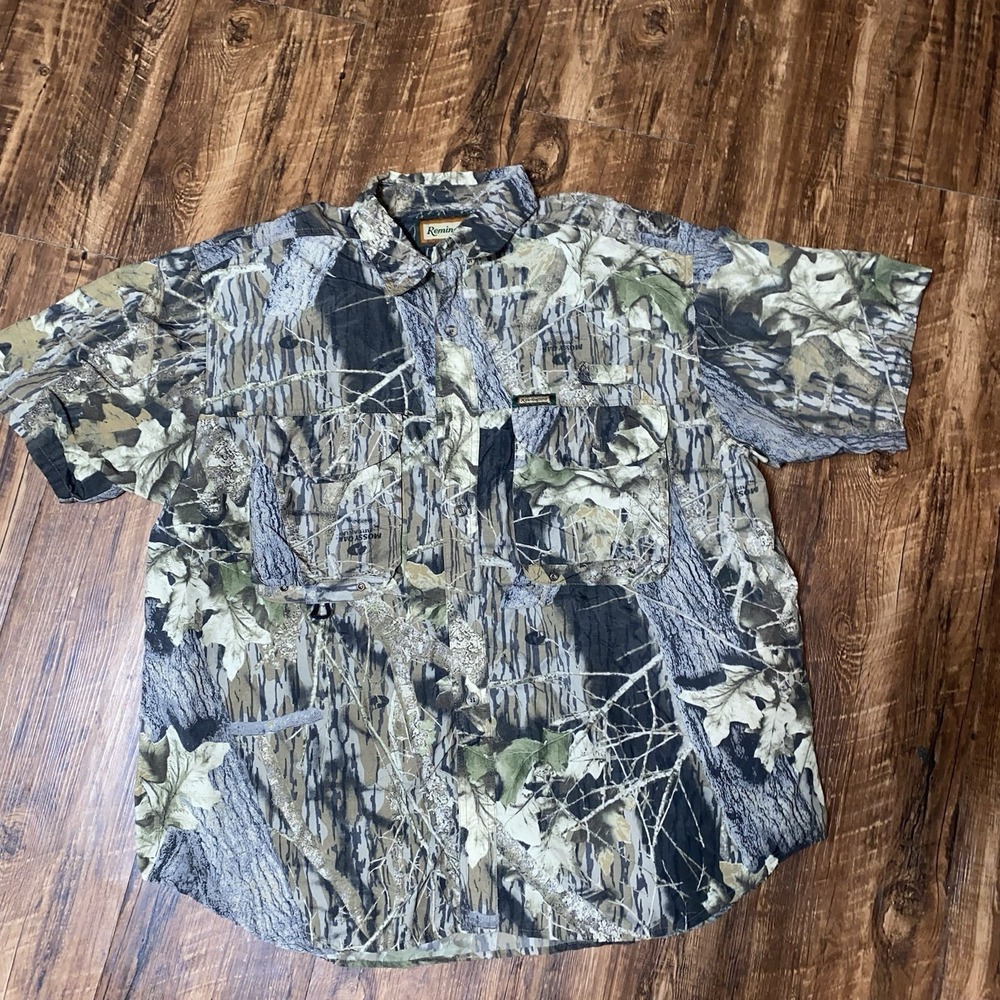 Remington XXL Mens Mossy Oak Break Up Camo Button‎ Up Short Sleeve Shirt